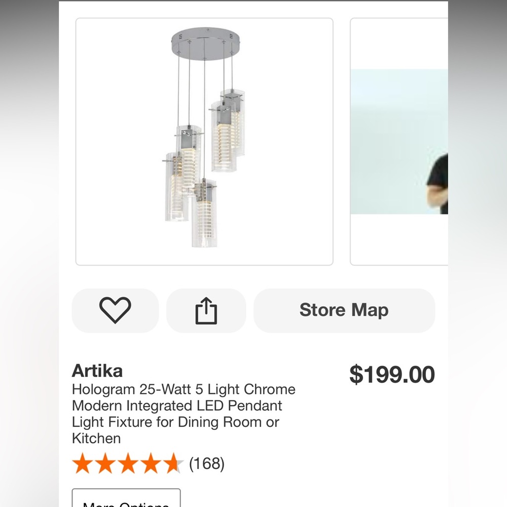 5 light led pendant